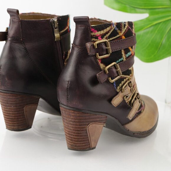 L'Artiste Spring Step Womens Redding Boots Size 40 9 Brown Block Heel Booties - Picture 3 of 12